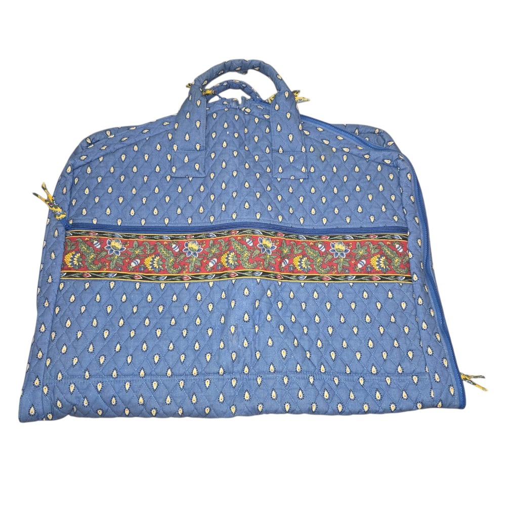 Vera Bradley VTG Garment Bag Travel Luggage 42X24X3 French Blue Paisley Quilted